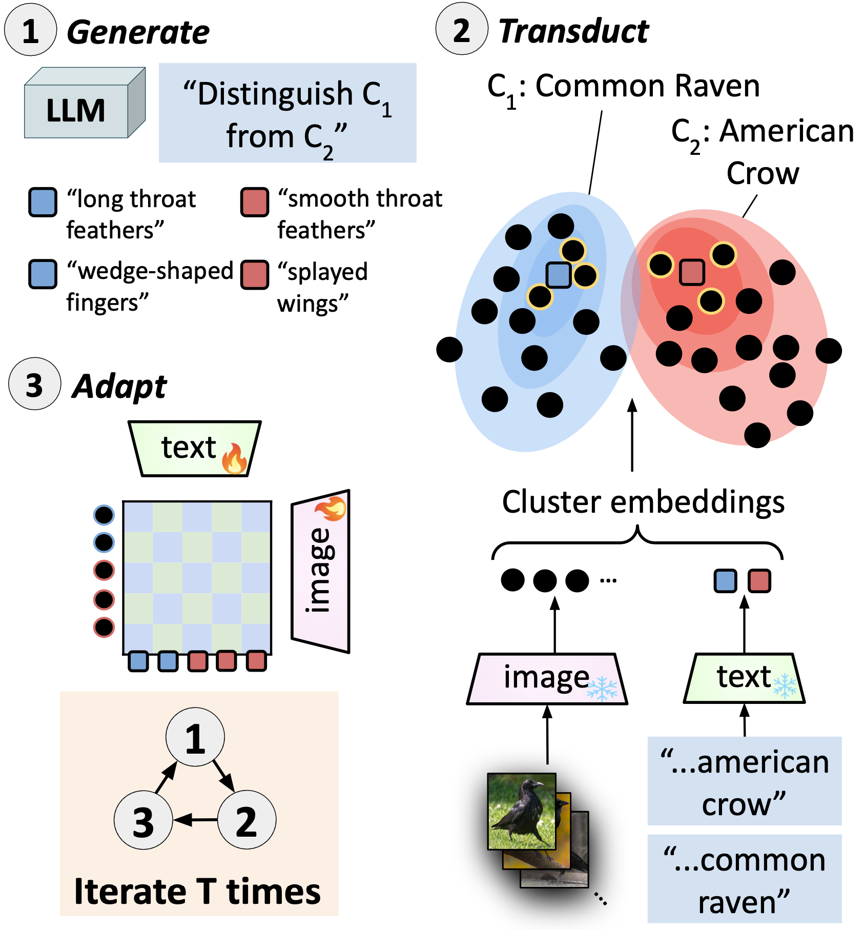 Generate, Transduct, Adapt: Iterative Transduction with VLMs